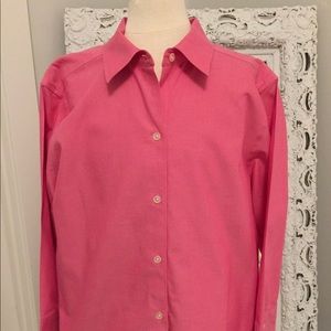 😊Wrinkle resistant pink 3/4 sleeve cotton shirt
